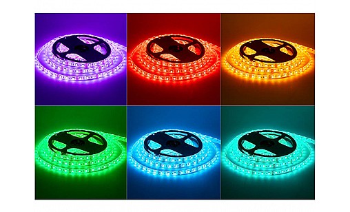 Стрічка світлодіодна 24V 2835 (3528)-120-9,6W IP20 RGB кольорова AVT