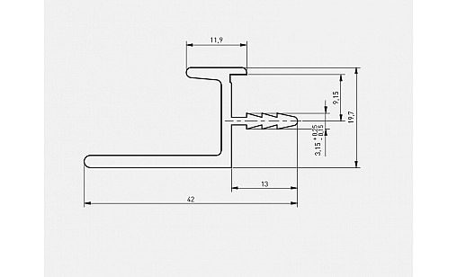 Профиль торцевой PROFIL FIRM L Черный 3,5 м PA-FIRM-C3500-20M GTV