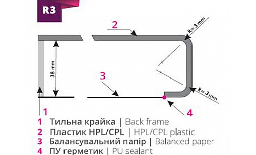 Стільниця SWISS KRONO 5085 SQ Ерідан 1U R3 4100х600х38 мм Стільниця SWISS KRONO 5085 SQ Ерідан 1U R3 4100х600х38 мм