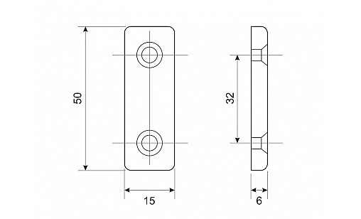 Ніжка під 2 саморізи пластик 5х15х50мм Горіх Лісовий ДС Ніжка під 2 саморізи пластик 5х15х50мм Горіх Лісовий ДС