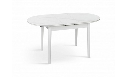 Стол обеденный ТИТАН 1100(1400)*750*760 белый мрамор/белый