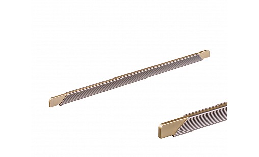 Ручка профільна DL 9389/0416 ChSl/GMt Шампань Рифлений/Матове Золото ДС