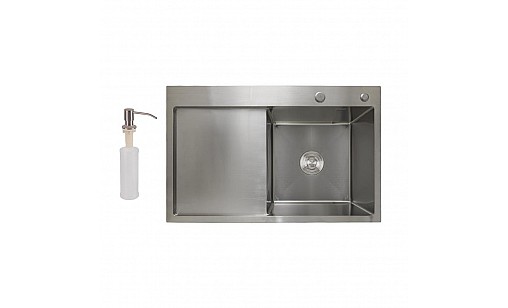 Мойка нержавеющая LIDZ H7849L Brush 3,0/1.0 мм с дозатором крыло слева Мойка нержавеющая LIDZ H7849L Brush 3,0/1.0 мм с дозатором крыло слева
