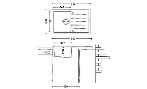 Мойка гранитная FABIANO Classic 78x50 Beton 8221.301.0054 бетон Мойка гранитная FABIANO Classic 78x50 Beton 8221.301.0054 бетон