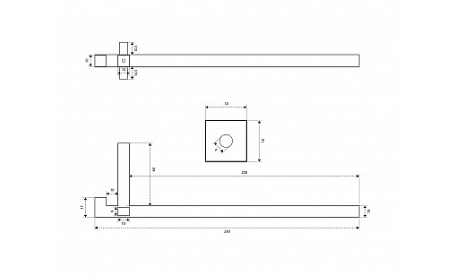 Крючок к системе для прихожей WL 12/R L GRM Графит Матовый ДС