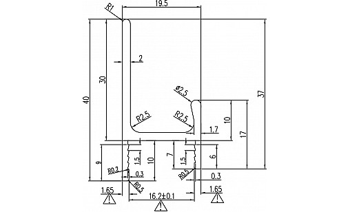 Ручка-профiль Н-2 16мм L-3,95м накладна BLKM Чорний Матовий ДС СтандартЛайн