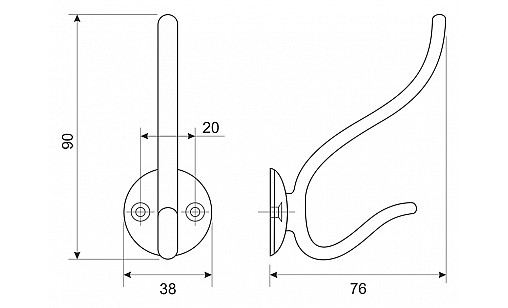 Гачок DW 49 G2 Хром ДС СтандартЛайн