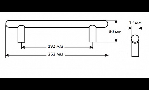 Ручка DR 10A/192 G6 Хром Матовый  (Алюминий) ДС ОптимаЛайн