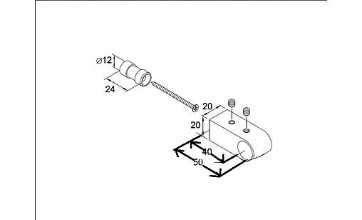 Тримач релінгу "Модерн" чорний 12.098-012