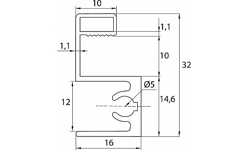 Профіль Баварія верхній горизонтальний L-5,5м Білий Глянець ДС ПрофіЛайн Профіль Баварія верхній горизонтальний L-5,5м Білий Глянець ДС ПрофіЛайн
