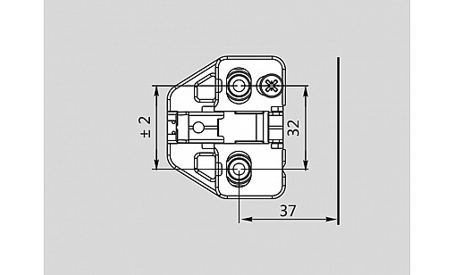 ДТС Ответная планка 3D Н=0 к петле С85 89T00TQ SNAP-ON ДТС Ответная планка 3D Н=0 к петле С85 89T00TQ SNAP-ON