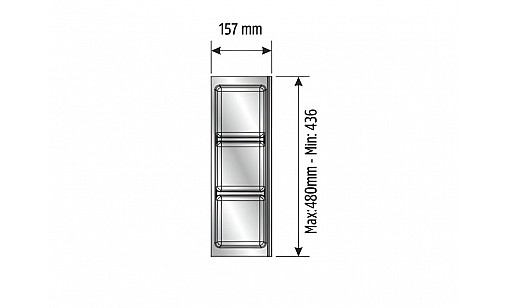 Лоток TRAYBOND 157 мм с тройным отделением, антрацит, 105-83-06-309
