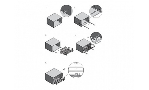Комплект напрямних для висувних сушок OC-SZD MOVIX PRO з доведенням Комплект напрямних для висувних сушок OC-SZD MOVIX PRO з доведенням