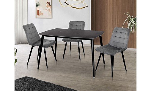 Стіл обідній КІПАРИС 1200*800*760 чорний/чорний