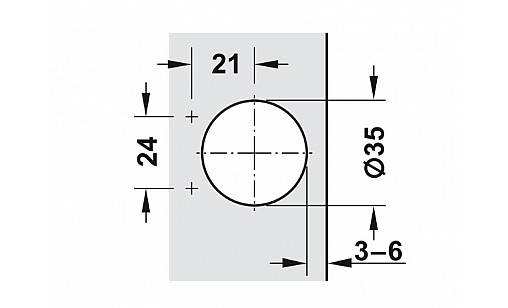 Завіса Duomatic Plus LAPIS 110* накладна, під шуруп, 24/21 Hafele 329.08.505