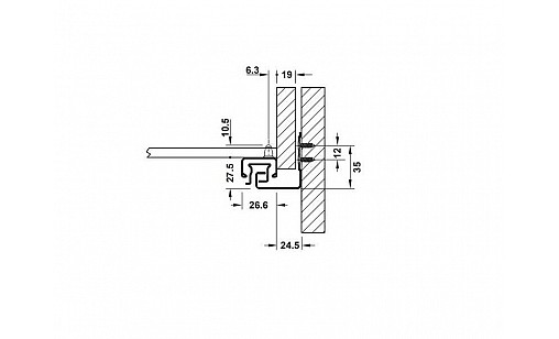 433.03.283 Направляющая скрытого монтажа L-350 мм Matrix Runner Um A30 п/в с довод. 3D 350 мм Hafele