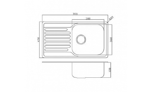 Мойка нержавеющая FABIANO 78*43 Micro Decor (0,8) 8211.401.0540