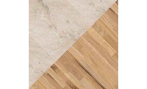 Стеновая панель KronoSpan 1947 PE/K091 FP Мрамор Лосось / Дуб Портхаус Светлый (Двусторонний) 4100х640х10 мм