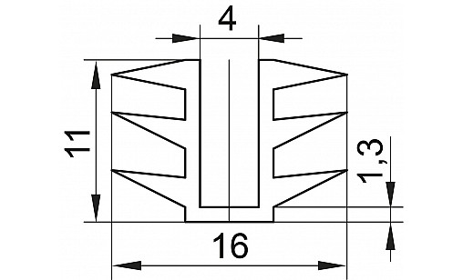Уплотнитель для раздвижной системы ДС ЕвроЛайн Уплотнитель для раздвижной системы ДС ЕвроЛайн