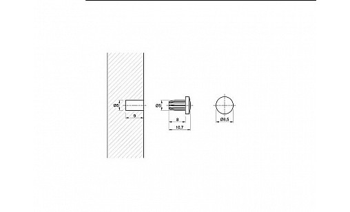 Демпфер врізний 5 мм Bi-materiale, антрацит, Italiana Ferramenta