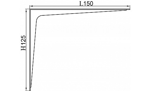Кутник монтажний металевий 150х125мм білий ДС