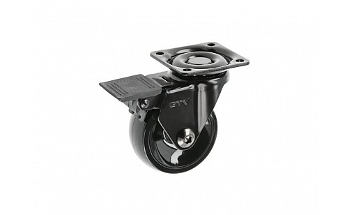 Меблевий ролик CALIBRO d 50 з фіксатором чорний   хром KM-CALIBRO-50MM-ZH-20 GTV