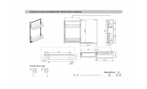 Карго бічне mini 150 ліве хром/біле MAXIMA EVO II Rejs WE30.0027.08.374