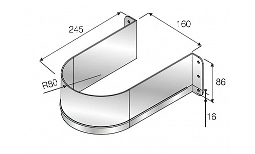 Ограничитель для сифона U-образный серый (М-009803) Ограничитель для сифона U-образный серый (М-009803)