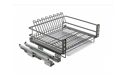 Сушка для посуды 600 мм MOVIX одноуровневая выдвижная без направляющей  нержавеющая сталь, графит OC-SZD600-60 GTV