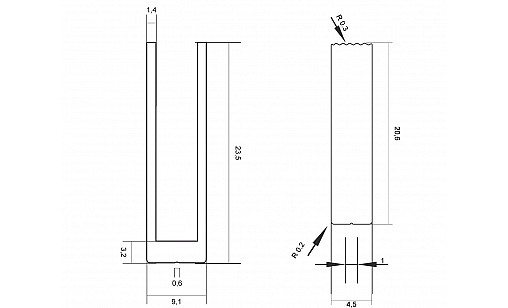 Ручка профільна DL 9355/0192 GR/GSl Графіт/Золото Рифлене ДС