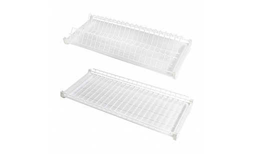 Сушилка для посуды термопластичная с двумя поддонами в секцию 800мм Белая  ДС