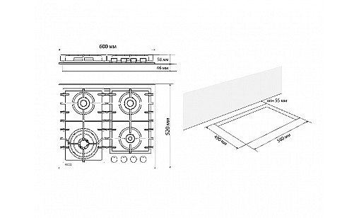 Варильна поверхня  ELEYUS LORA 60 BL CTF чорний