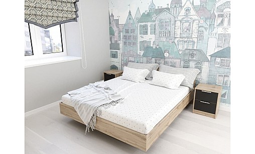 Ліжко Avrora 1638х2036х700 Графіт/Тахо