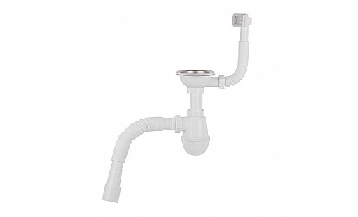 Сифон LIDZ LK03 60 05 M001 01 с квадратным переливом белый