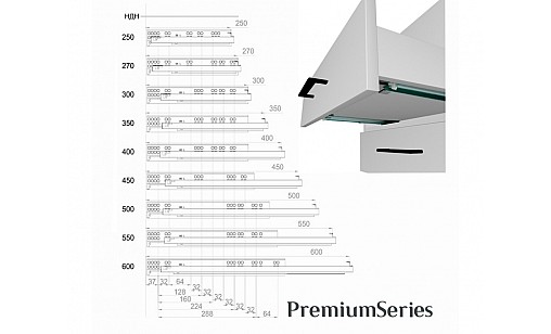 Тандем полного выдвижения с доводчиком L-350мм16мм ДС ПремиумЛайн