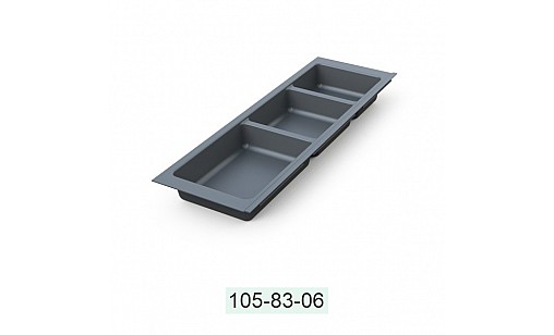 Лоток TRAYBOND 157 мм с тройным отделением, антрацит, 105-83-06-309