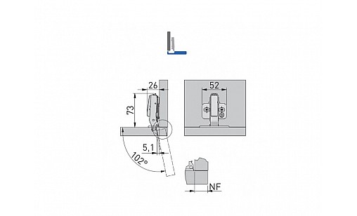 Завiс накладний SILENTO PRO з дотягом 3D ZM-HCSL09-3DBEO GTV