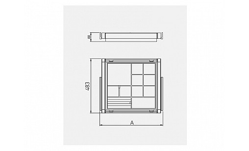 Полиця з перегородками з дотягом ELITE 600 мм білий WG-PRZEG60-10 GTV