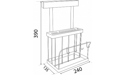 Полка кухонная для ножей и доски Чёрная