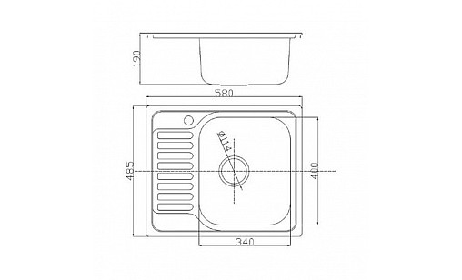 Мойка нержавеющая FABIANO 58*45,5 Satin (0,8) 8211.401.0412