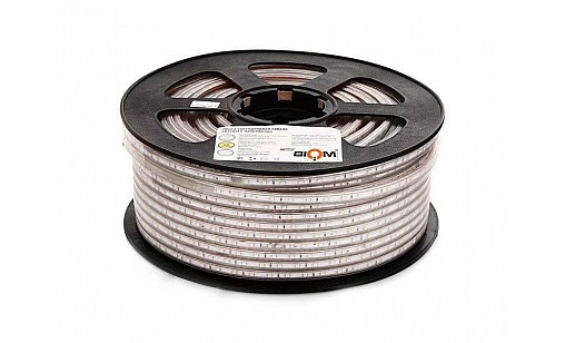 Стрічка світлодіодна герметична 220V 2835-180-18W IP68 CW холодний білий Biom JL