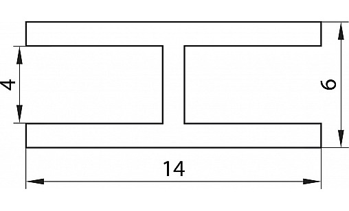 Профиль соединительный для ДВП чёрный с пазом 4мм