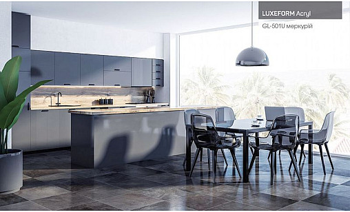 Панель МДФ LUXEFORM GL-501U AS Меркурий Глянец (пластик в декор) 2800х1300х18,4 мм - Acryl TopX 1800 (standard)