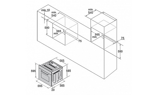 Духова шафа FABIANO FBO 230 Lux Full Black электро 8141.404.1648 чорний