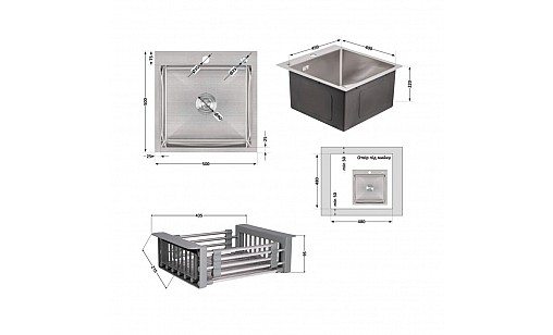 Мойка нержавеющая LIDZ H5050 Brush 3,0/1,0 мм с дозатором и корзиной Мойка нержавеющая LIDZ H5050 Brush 3,0/1,0 мм с дозатором и корзиной