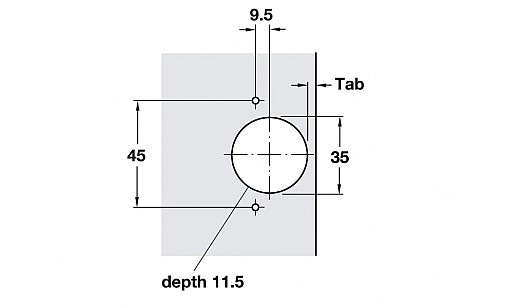 Завіс METALLA D SM N 45° сталь нікельований 45х9.5 під шуруп з доводчиком 315.01.711 Hafele