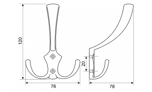 Гачок DW 59 G5 Нікель Матовий (Сатин) ДС СтандартЛайн