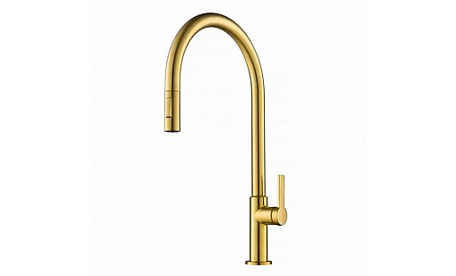 Змішувач KRAUS KPF-2821BB U-подібний с висувним виливом золото