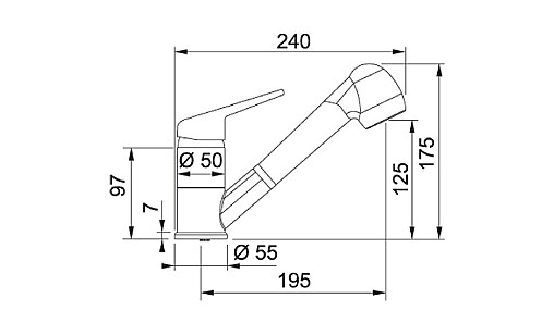 Смеситель Franke 115.0470.675 Novara-Plus оникс
