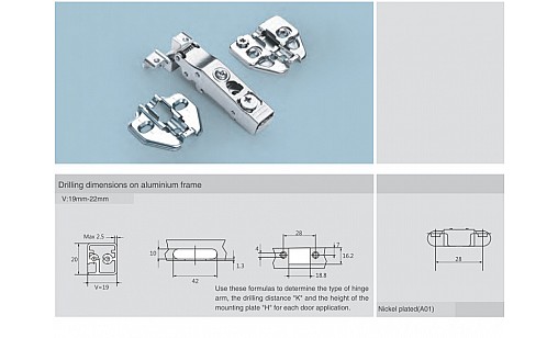 ДТС Петля накладная для алюминиевого профиля с доводчиком C80A678F